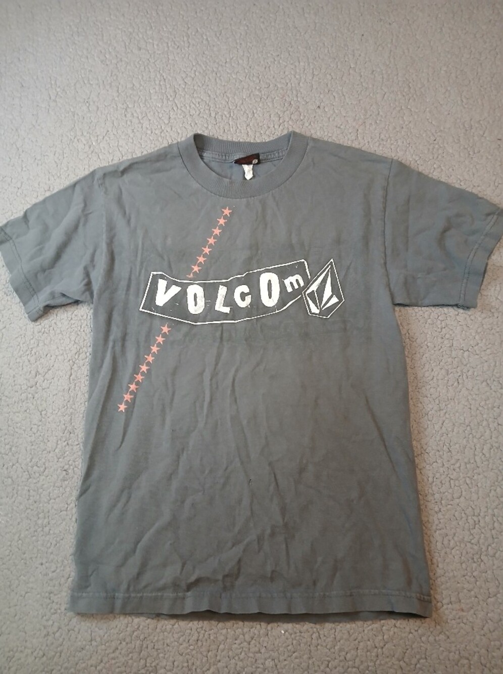 Volcom Mens T-Shirt Short Sleeve Size S Distressed Grey